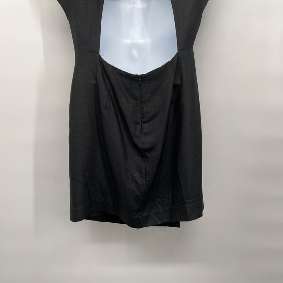 BCBG BCBGMaxazria Runway Collection Draped Open Back Backless Sheath Dress Black - Picture 7 of 10